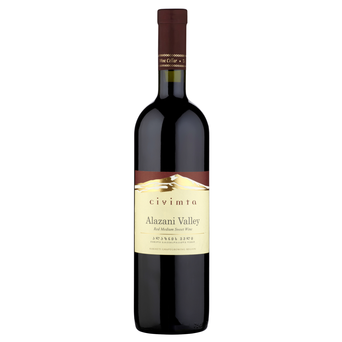 bottle of alazani valley red medium sweet wine