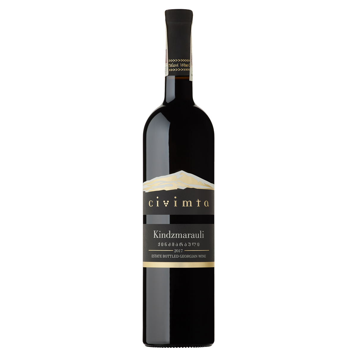 bottle of kindzmarauli red semi sweet wine